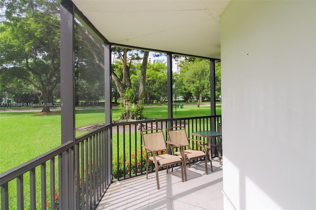 view of sunroom