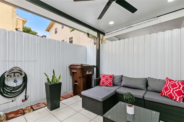 view of patio / terrace featuring ceiling fan