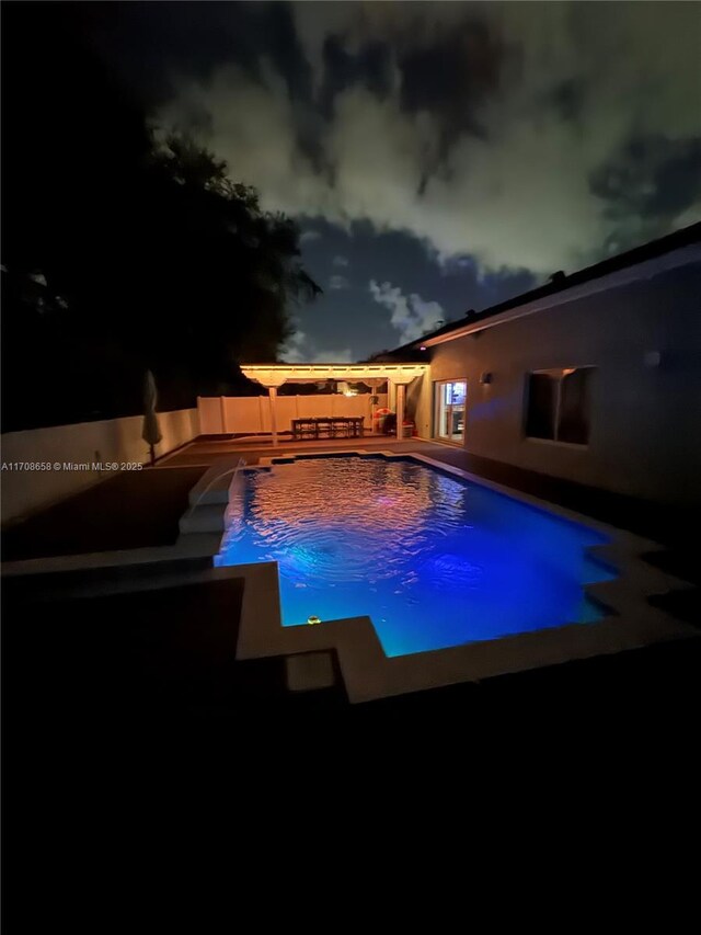 12921 SW 17th Ct, Miramar, FL 33027 - view of pool at night