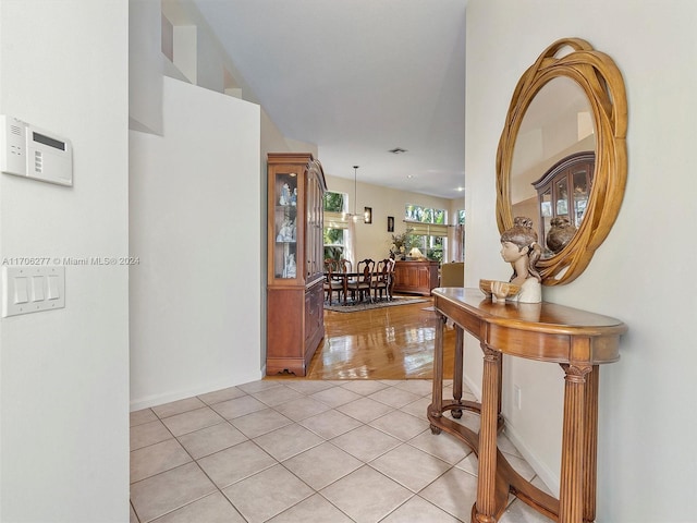 hallway featuring light hardwood / wood-style floors