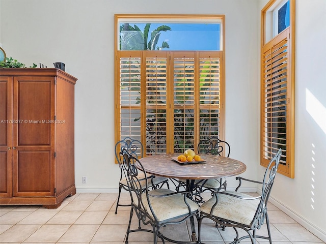 view of tiled dining room