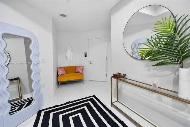 interior space featuring light tile patterned floors