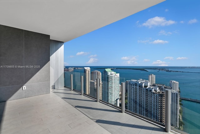 balcony with a water view