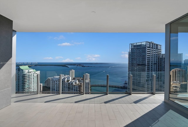 balcony with a water view