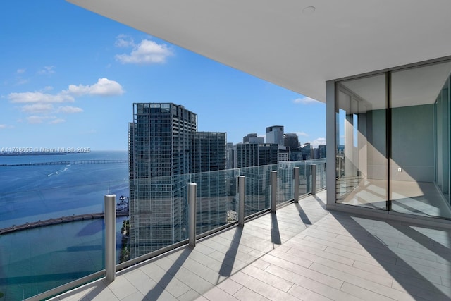 balcony with a water view