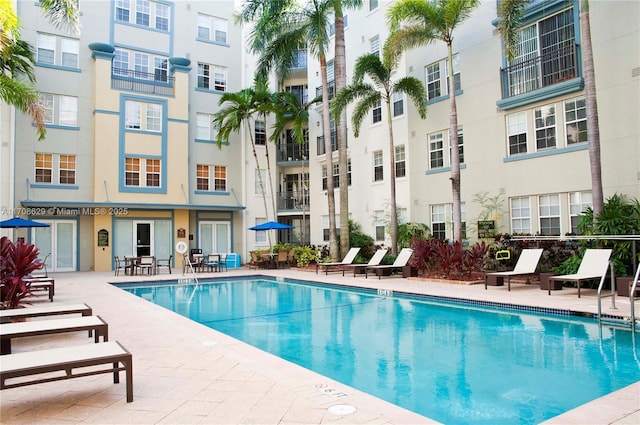 view of pool with a patio