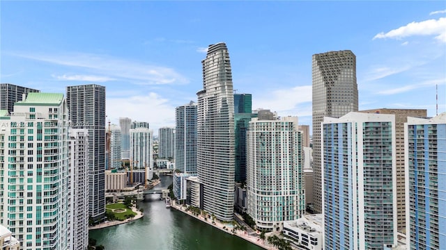 view of city with a water view