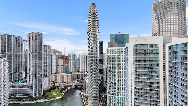 property's view of city with a water view