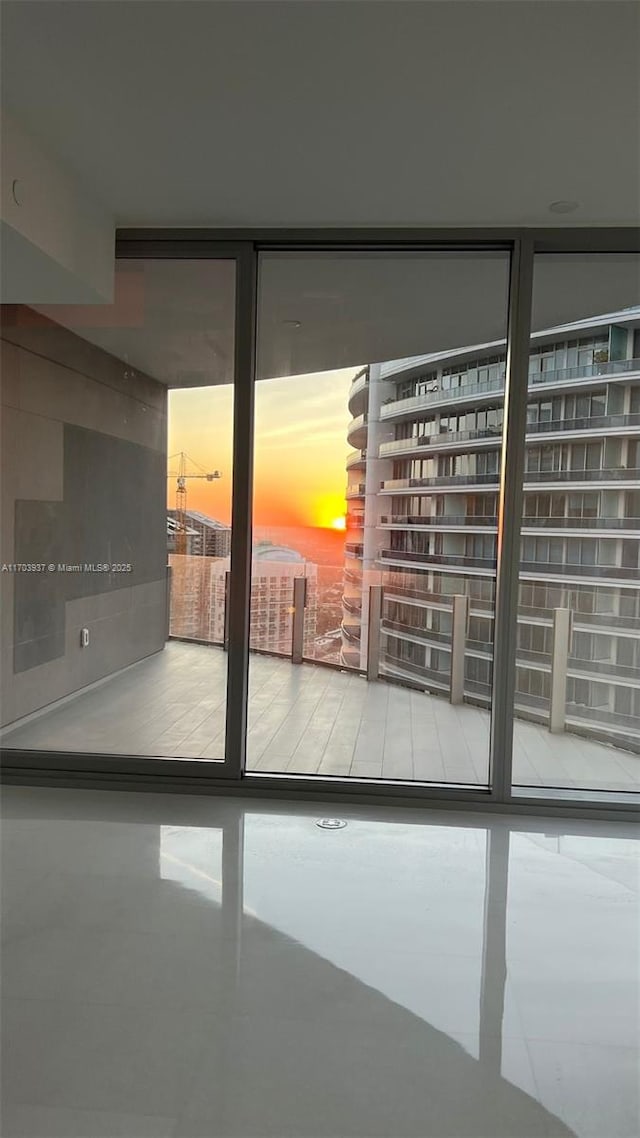 interior space featuring expansive windows