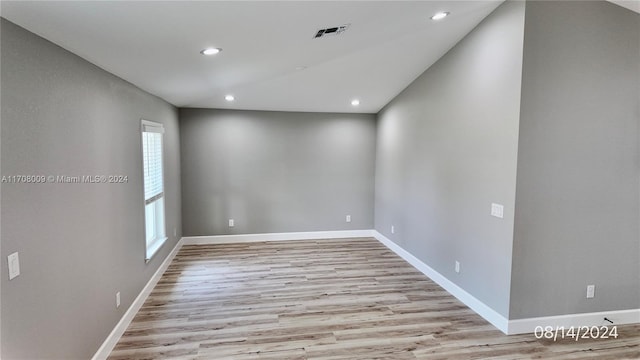 empty room featuring light wood-type flooring