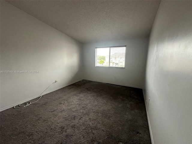 empty room featuring carpet flooring and a textured ceiling