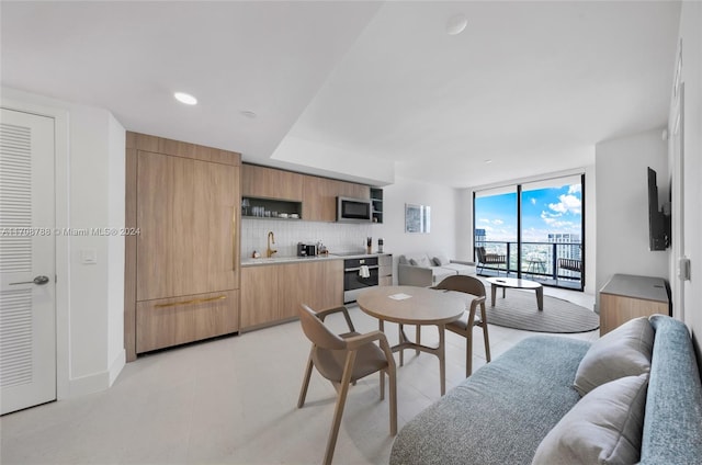 dining room featuring sink