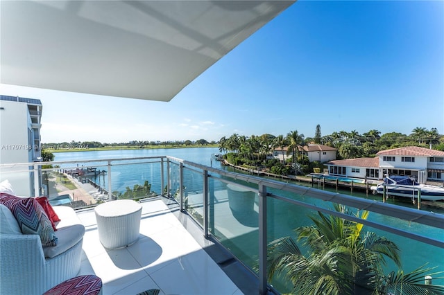 balcony with a water view