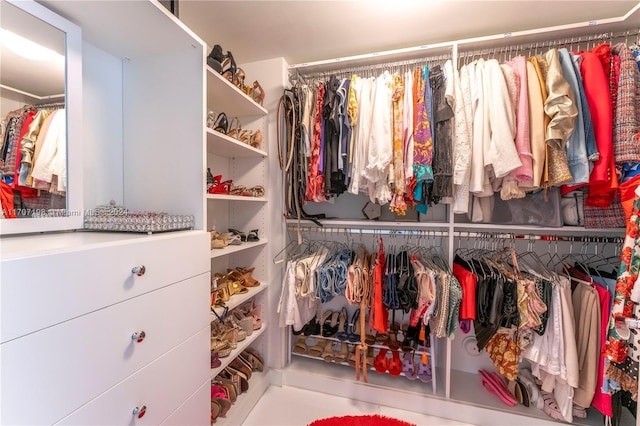 view of walk in closet