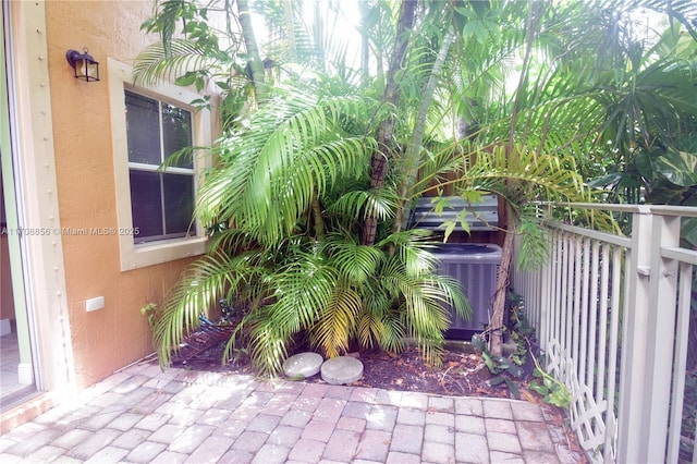 view of patio featuring central AC