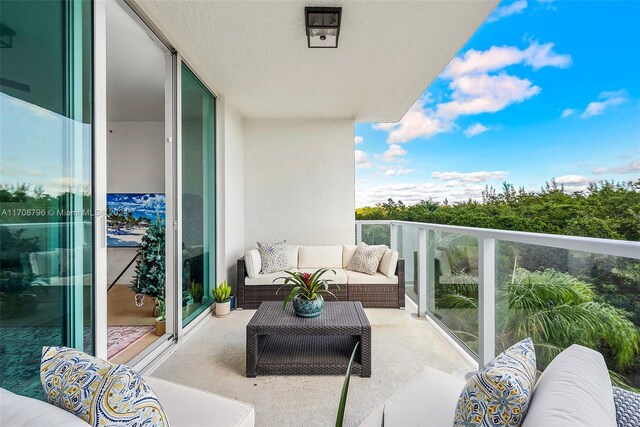 balcony featuring an outdoor living space