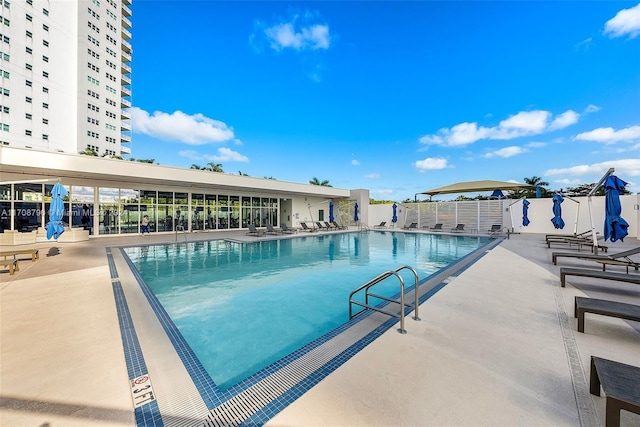 view of pool with a patio