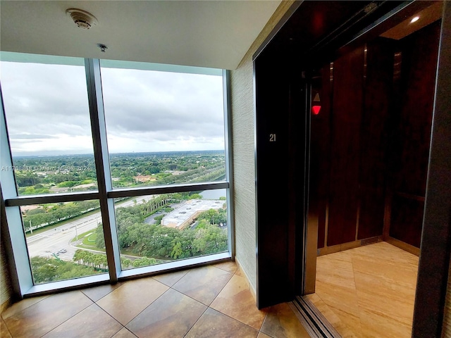 interior space featuring elevator