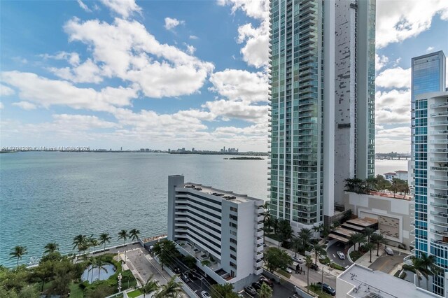 property view of water with a view of city