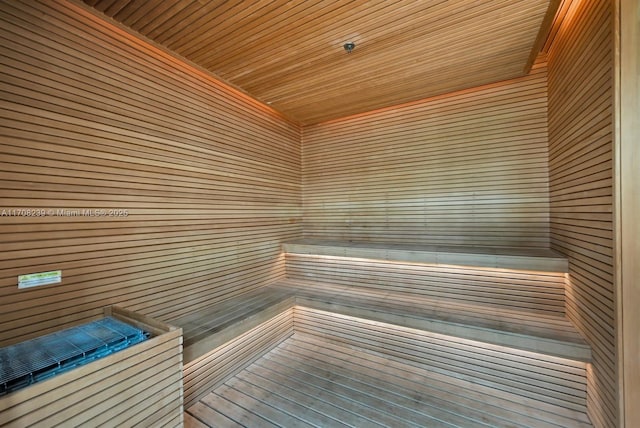 view of sauna