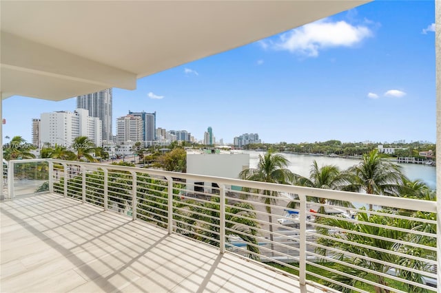 balcony with a water view