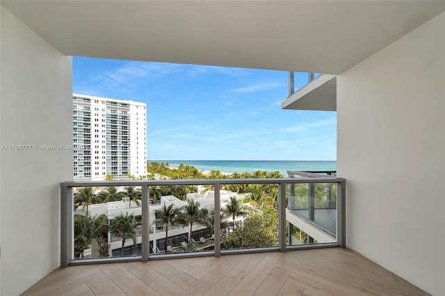 balcony with a water view