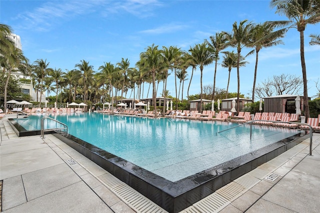 view of pool with a patio area