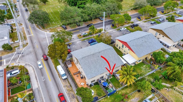 drone / aerial view with a residential view