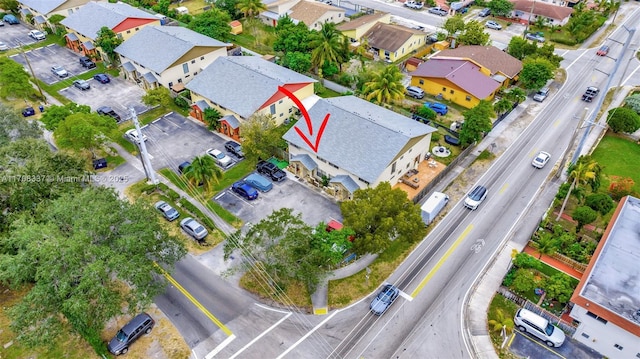 bird's eye view with a residential view