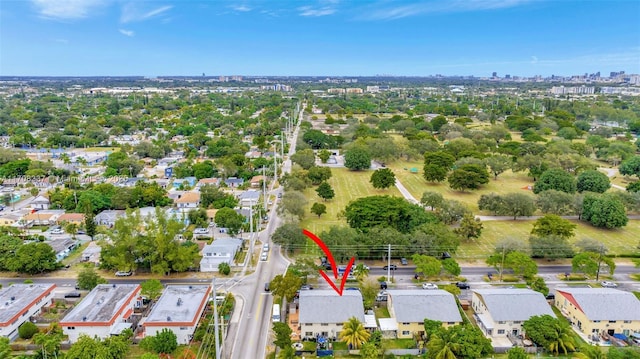 aerial view with a residential view