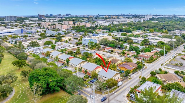 aerial view with a view of city