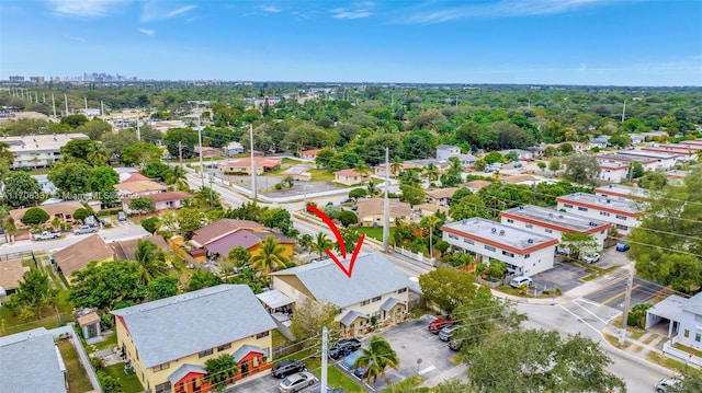 bird's eye view with a residential view