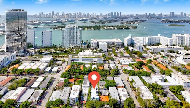 734 Michigan Ave Unit 7And 6, Miami Beach, FL 33139 - bird's eye view of a skyline view and a nearby body of water