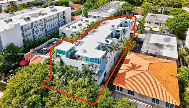 734 Michigan Ave Unit 7And 6, Miami Beach, FL 33139 - aerial view of property and surrounding area featuring property boundaries highlighted