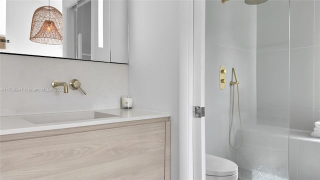 734 Michigan Ave Unit 7And 6, Miami Beach, FL 33139 - full bathroom with a walk in shower, toilet, and vanity