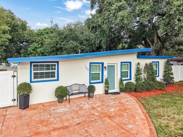 single story home with a patio area