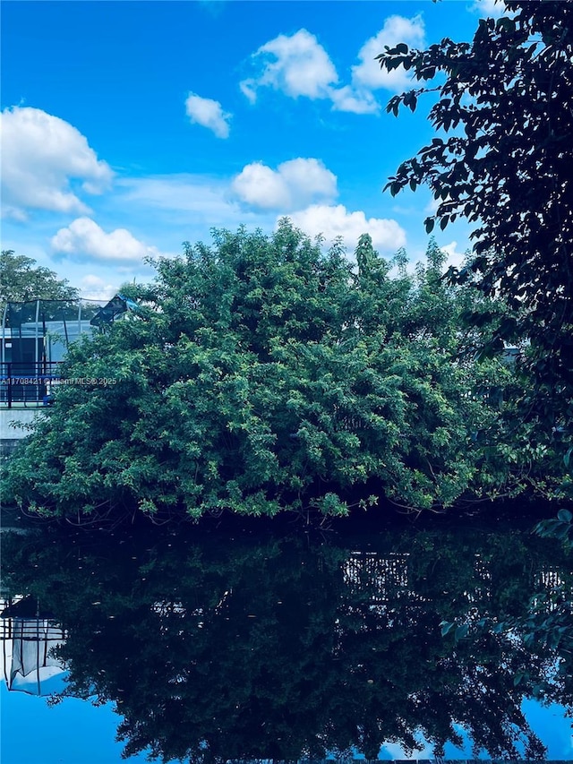 property view of water with fence