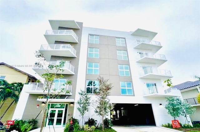 view of building exterior with a garage