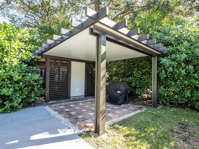 exterior space featuring area for grilling