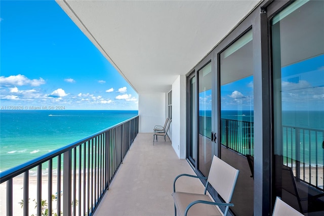 balcony with a water view