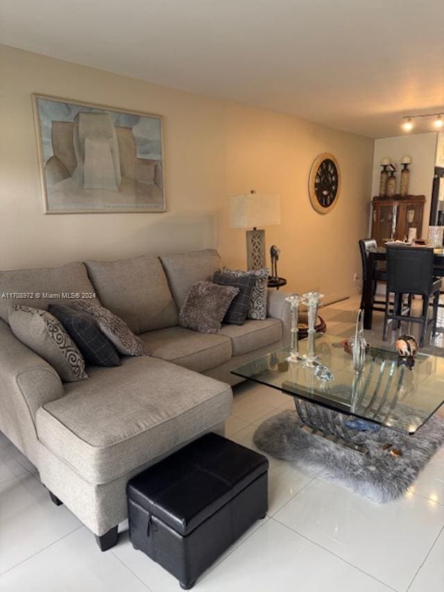 view of tiled living room