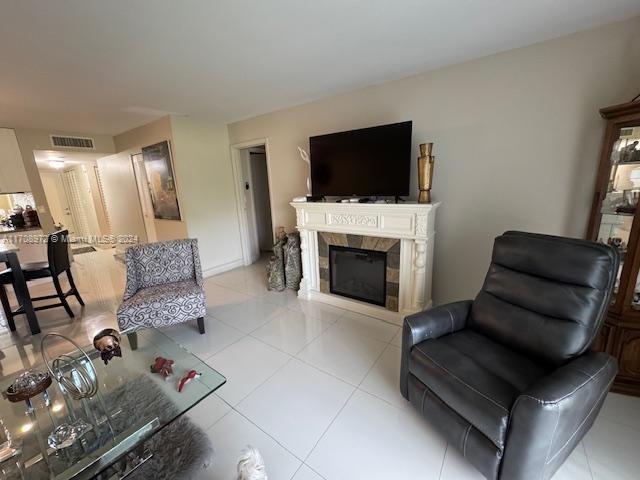 view of tiled living room