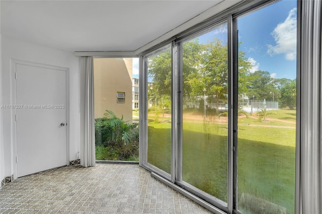 doorway featuring expansive windows