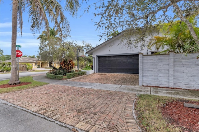 view of garage