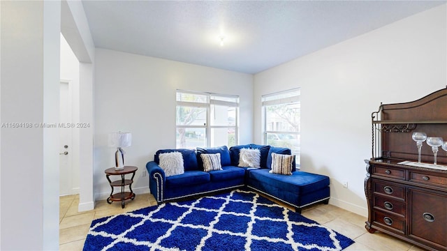 view of tiled living room