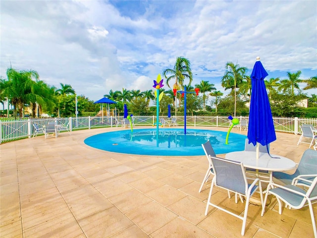 view of pool featuring a patio area