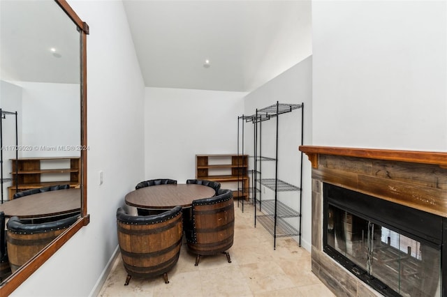 interior space featuring lofted ceiling