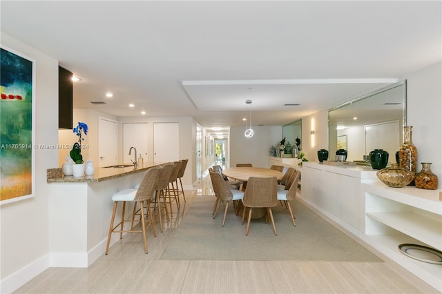 dining area with sink