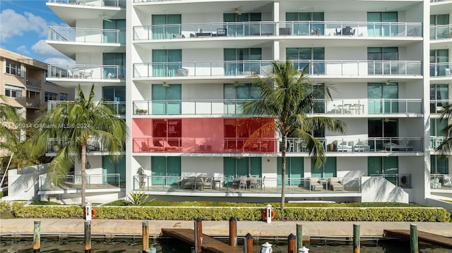 view of property with a water view