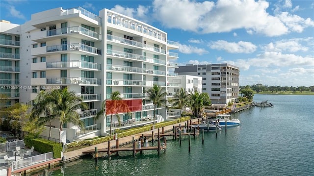 exterior space featuring a boat dock